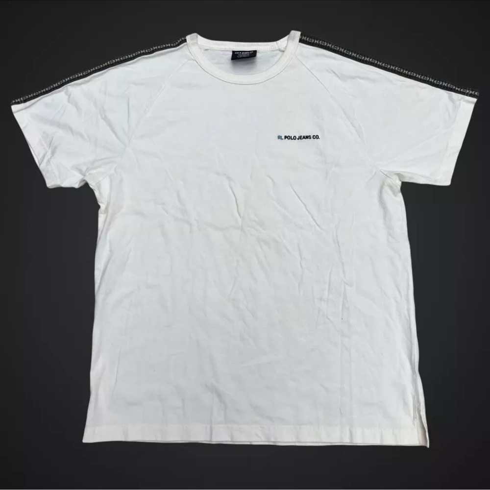 Vintage 90s Ralph Lauren Polo Jeans Co. Mens Spellout Tshirt Size XL
